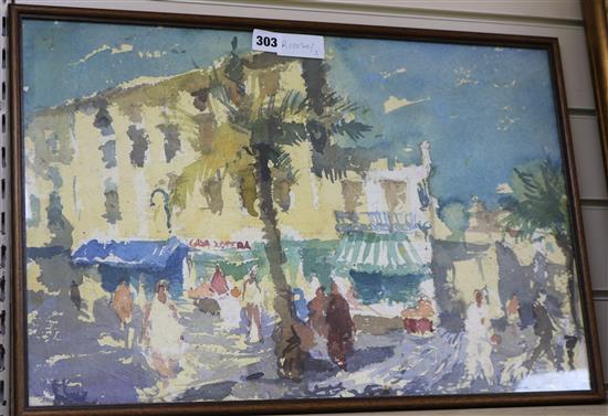 Jonathan Addis, watercolour, Granada 89, signed 37 x 56cm.